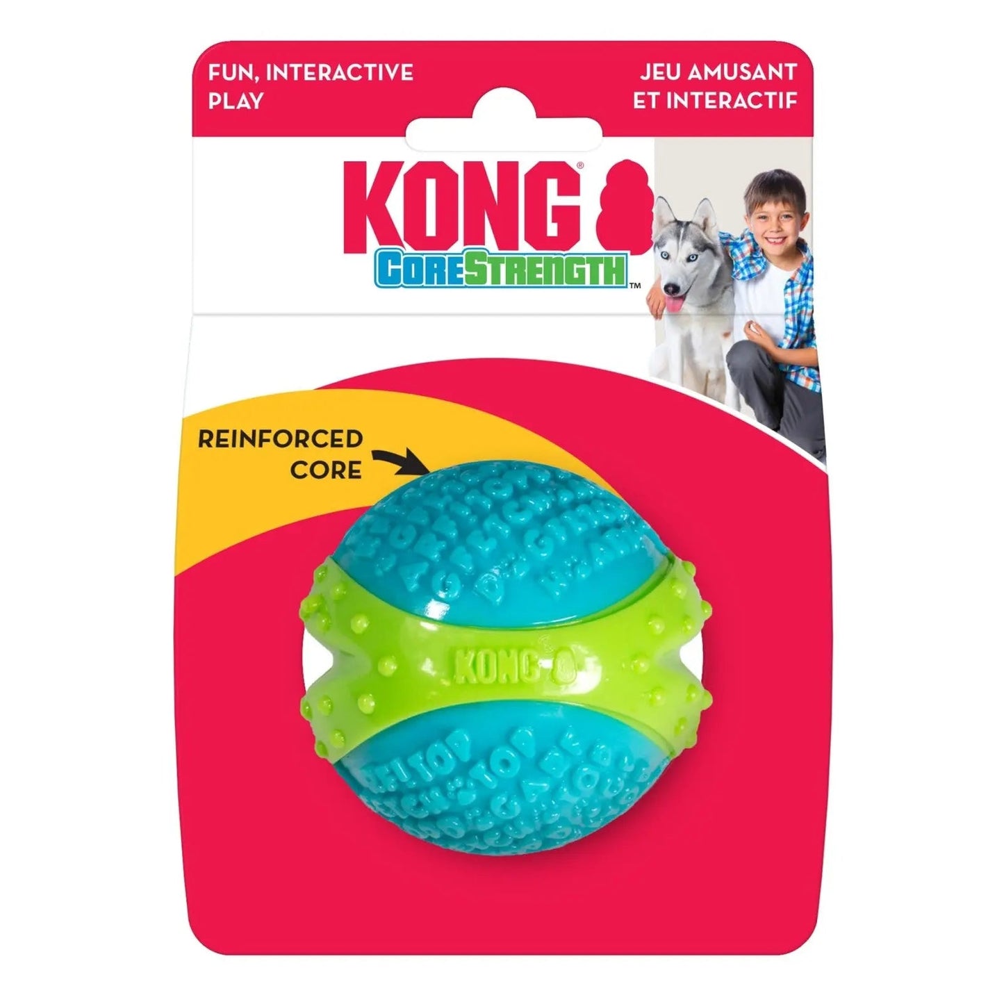 Kong Corestrength Large Green Dog Chew Ball Dental Care Fetch Toy for Dogs