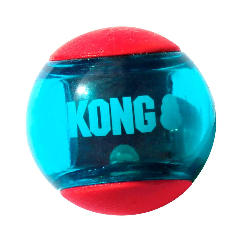 KONG Squeezz Action Ball MEDIUM Red 3 Pack Squeaky Dog Fetch Toy
